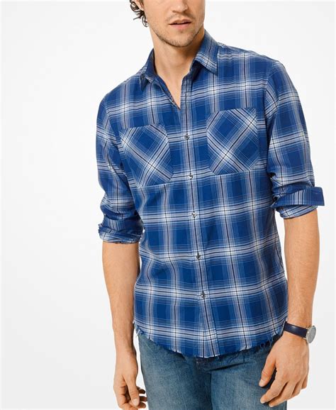 michael kors plaid shirt men|Slim.